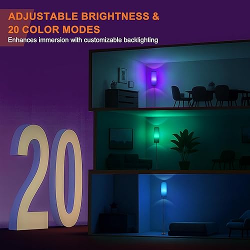 Miniatura 50 de FRIDEKO HOME Paquete de 2 lámparas de pie para sala de estar, colores regulables, temperatura y brillo, lámpara de pie moderna con control remoto,