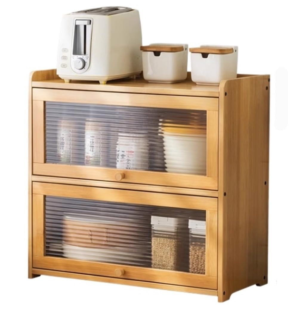 HADECOLL Kitchen Storage Rack Bamboo Seasoning Rack Organizer Spice Rack Kitchen Storage Shelf Seasoning Bottle Rack Kitchen Cabinet Storage,42cm