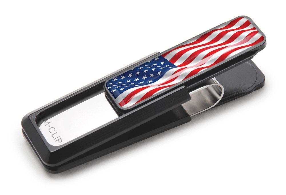 M-CLIP USA American Flag Stars & Stripes Money Clip, Cash and Credit Card Holder, Metal Wallet Alter