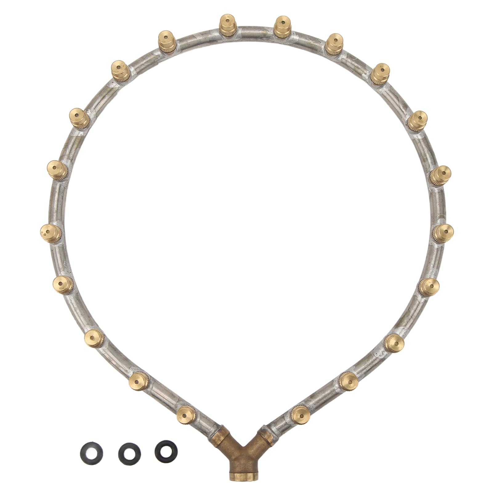 Yuecoom Multifunctional Annular Nozzle, G3/8 Female Thread Multi Head Ring Shaped Atomizing Nozzle, Rotating Nozzle for Garden Agricultural Irrigation(20 heads Heart shape)