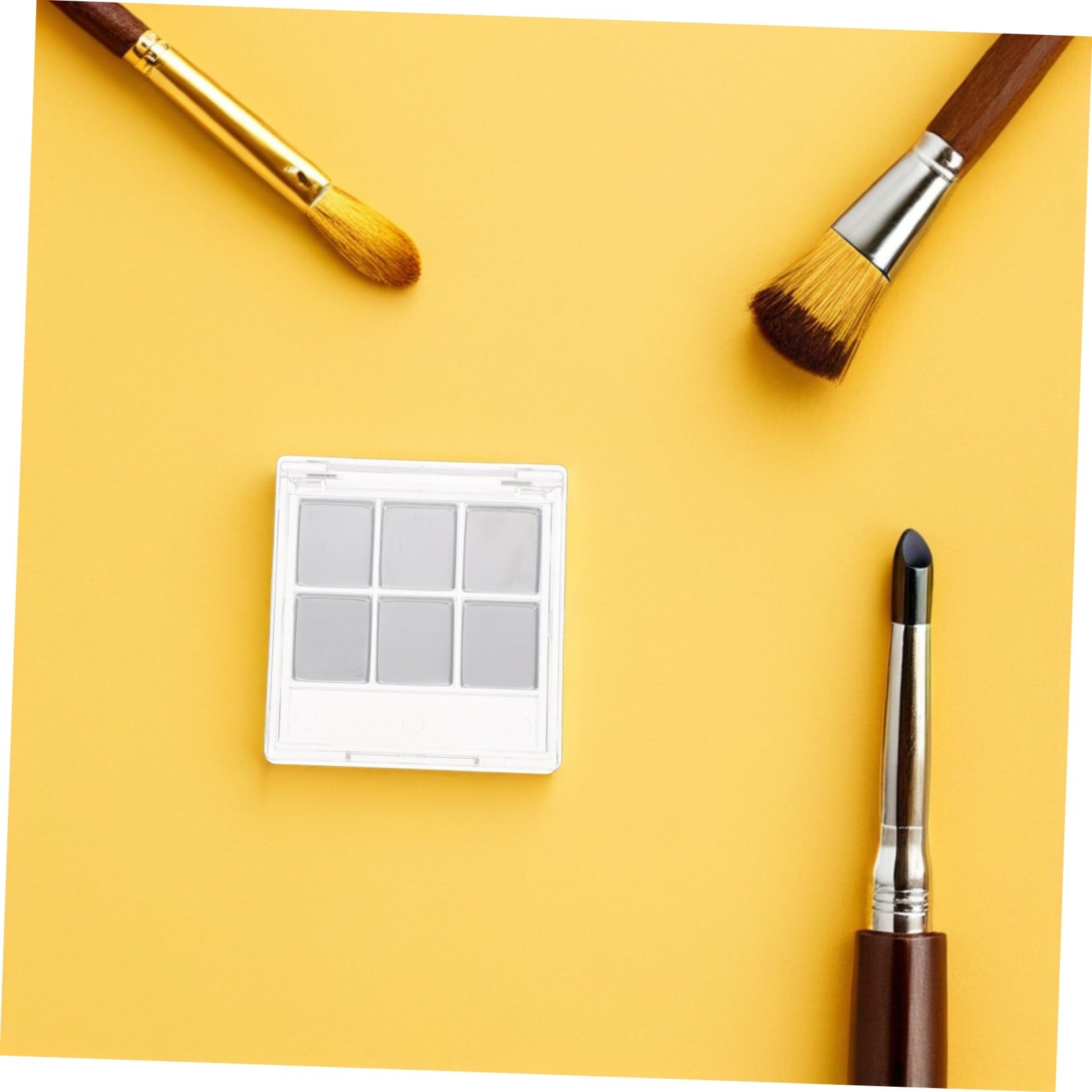 12 Juegos Paleta Vacía para Sombras de Ojos Transparente con Compartimentos y Soporte para Brochas Estuche Portátil para Almacenamiento de Maquillaje DIY Organizador Resistente