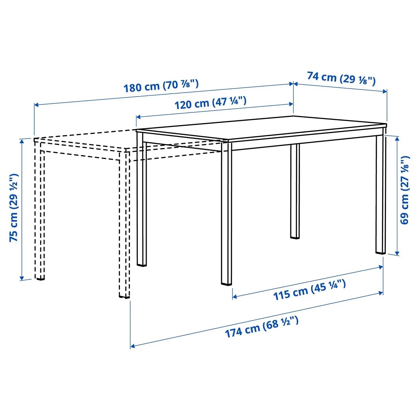 AVANTI TRENDSTORE - Adro - Tavolo da Pranzo Allungabile Moderno, Struttura in Metallo e Piano in Legno Laminato Bianco, Estensibile fino a 180 cm, 120-180 x 74 x 75 cm