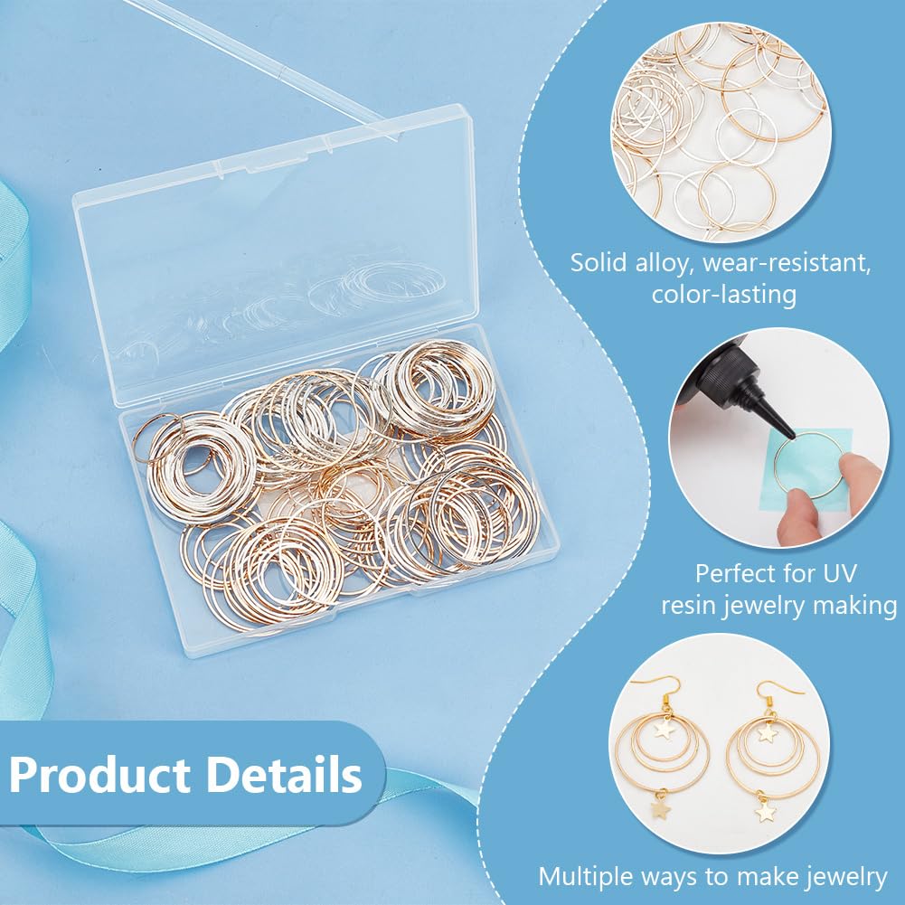 15 Cadres Pendentifs Ronds OLYCRAFT - Or, Argent, Bronze - Pour Bijoux En Résine DIY - Fabriquer Colliers, Bracelets