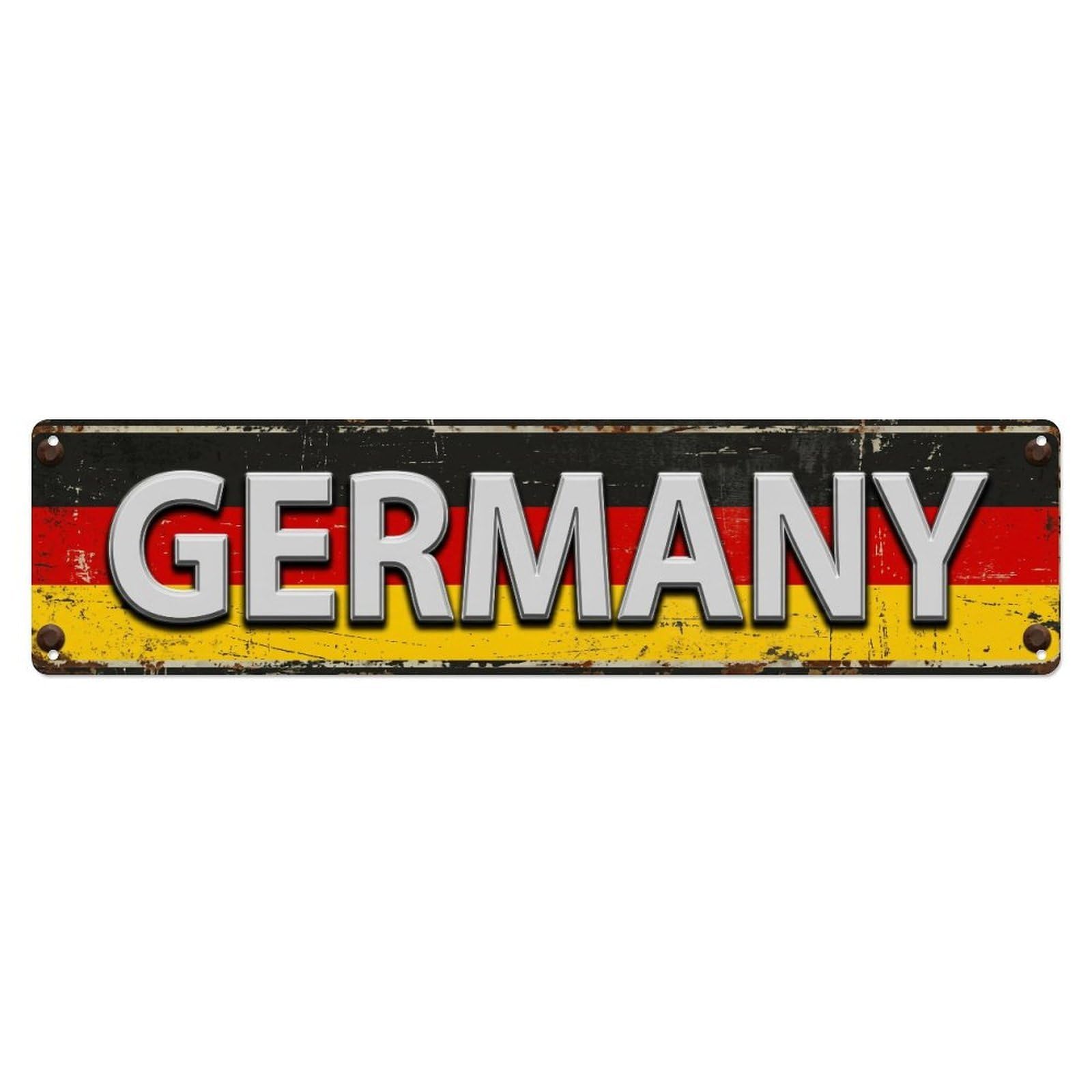 Metal Tin Sign Vintage Germany Flag Pattern