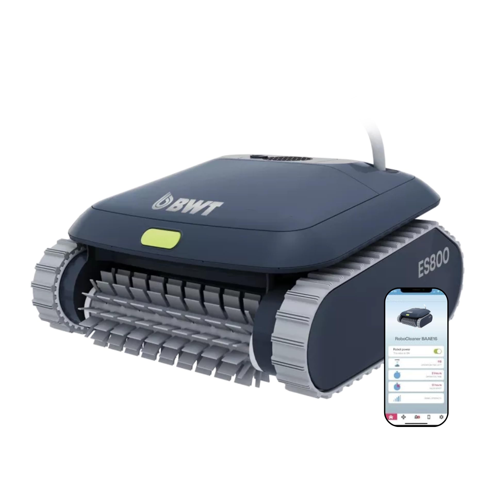 BWT Robot per Piscina ES 800 | per Pavimento e Parete | aspiratore Piscina | Robot con Cavo | aspiratore Superficiale Piscina | Lunghezza Cavo 18 m | Peso Leggero 5,75 kg | aspiratore per Pavimenti |