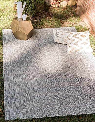 Unique Loom Collection Casual Transitional Solid Heathered Indoor/Outdoor Flatweave Area Rug (5' 3