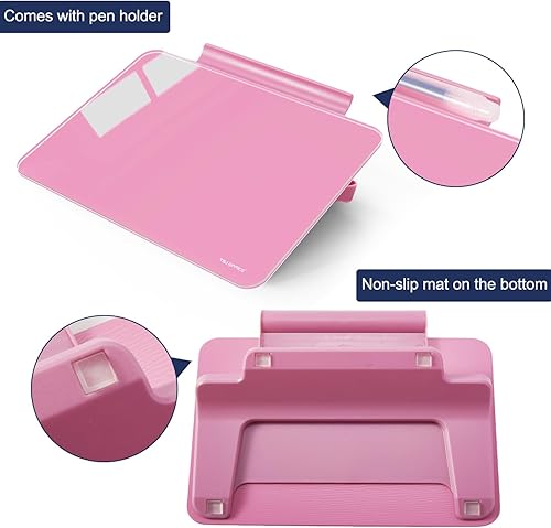 Vista 27 de TSJ OFFICE Pizarra blanca de escritorio pequeña – Pizarra de cristal de borrado en seco de 12 x 8 pulgadas con soporte, tablero de escritorio