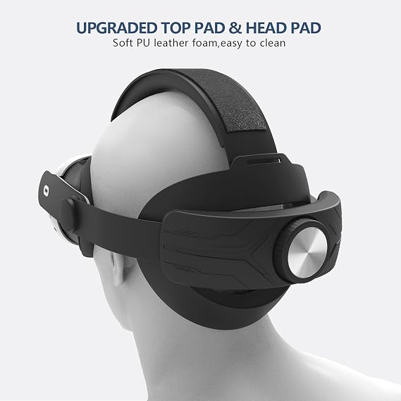 Head Strap Compatible with Meta Quest 3/3s, Adjustable Elite Headstrap Design for Meta Quest 3/3s VR Accessories,(Black)