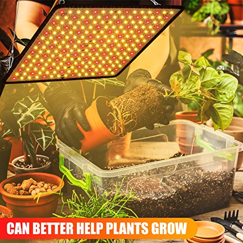 Liliful 4 Pcs Grow Lights Panel 200W Plants Growing Lamps Artificial Full Spectrum Sunlight With 225 Leds For Indoor Outdoor Seedling Grow Tent Flower (Warm White, Red) #TOP6