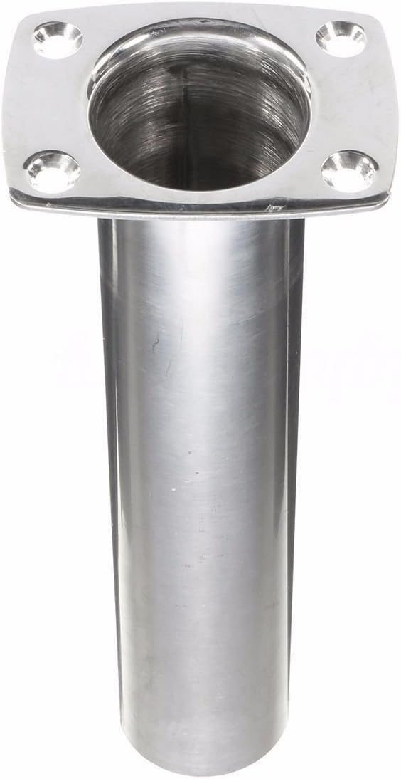 Coolso Stainless Steel Fishing Rod Holder for Marine Boat Rod Pod Flush Mount 90/15 Degree Narrow top(Single) (90 Degree)