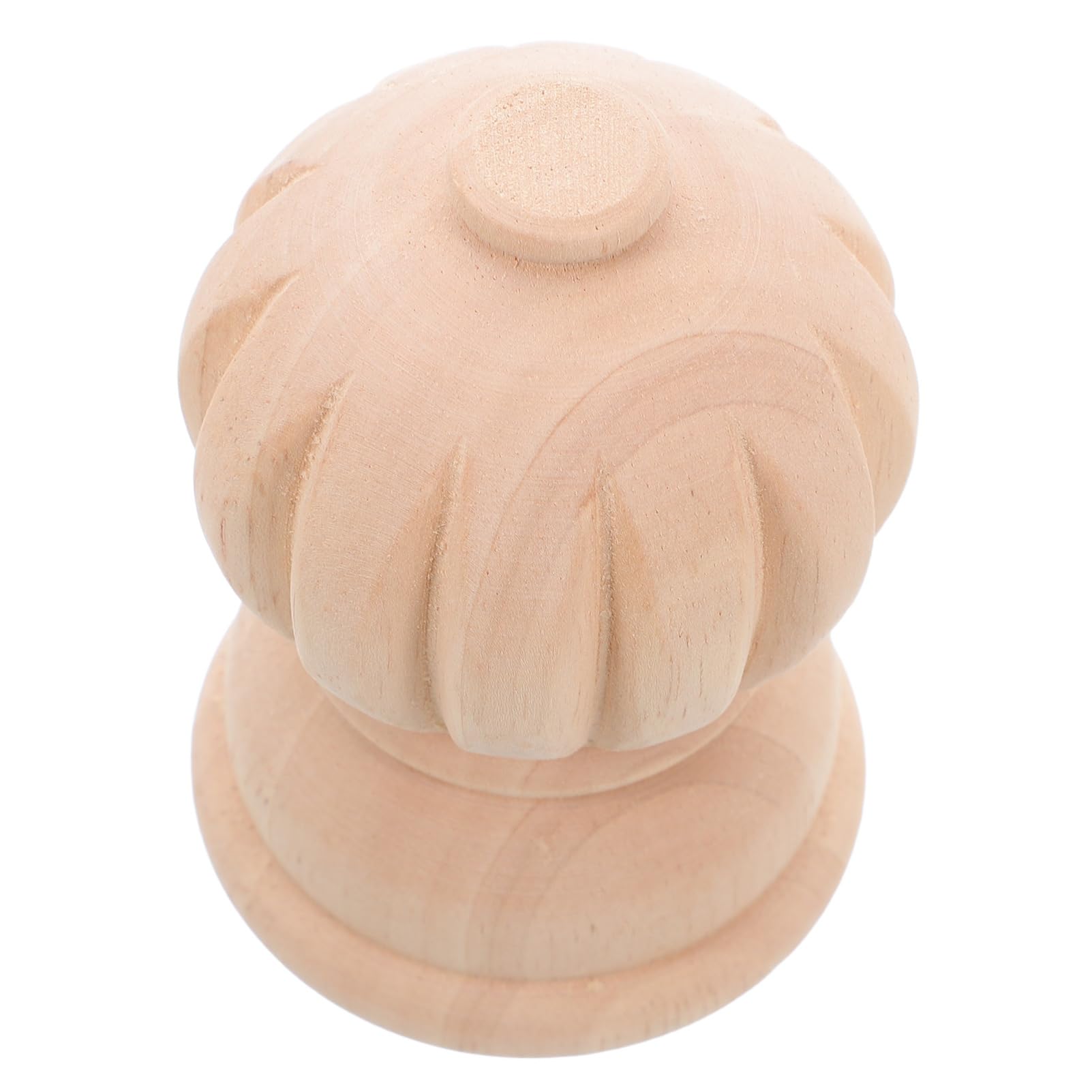 Balaustre de madera sin terminar con forma de calabaza para bricolaje y decoración