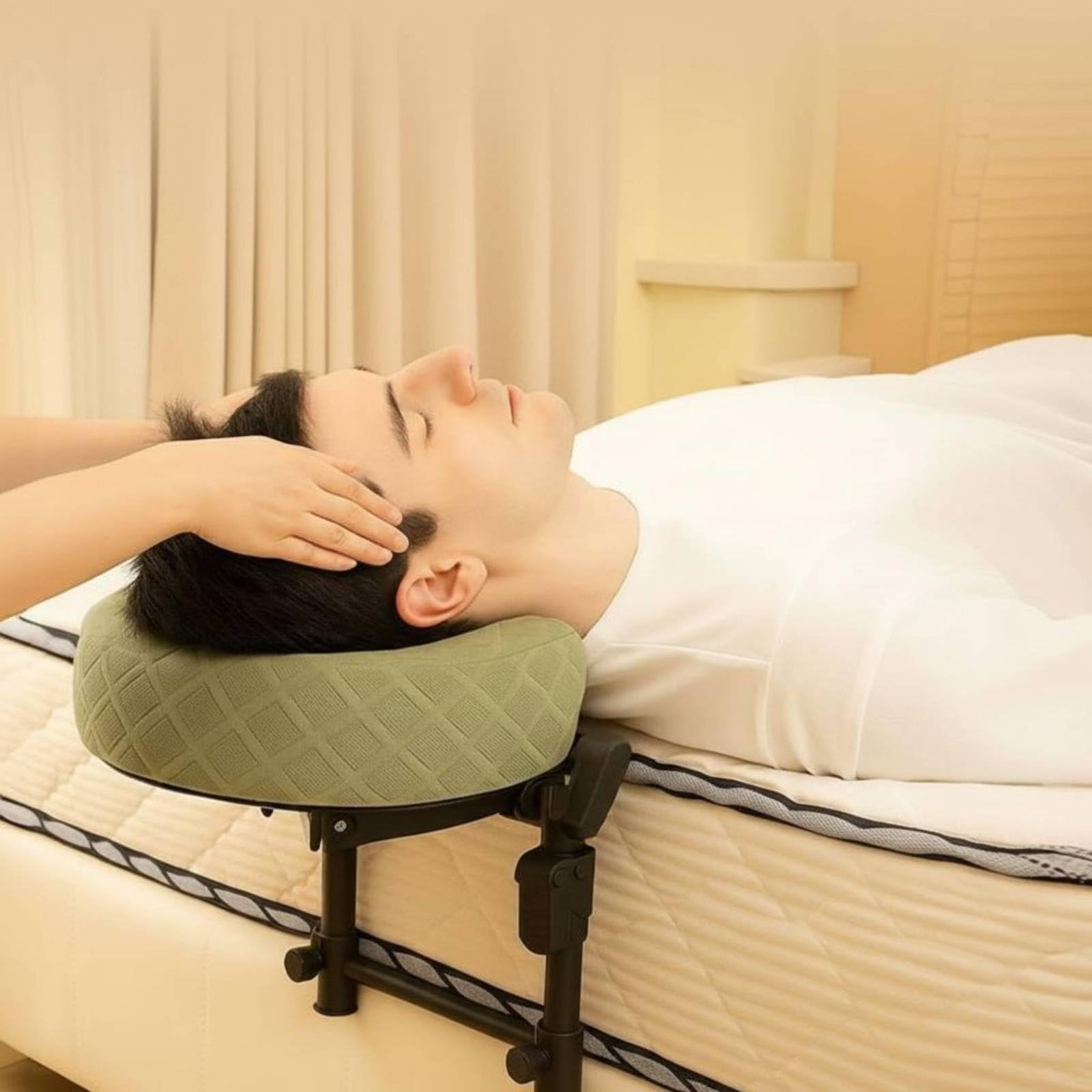 perfk Supporto Viso Regolabile per Letto Massaggio Cuscino Facciale Regolabile Poggiatesta Letto Base Stabile Richiudibile Schiuma Memory Adatto Cura Personale Operatori Recupero Spinale