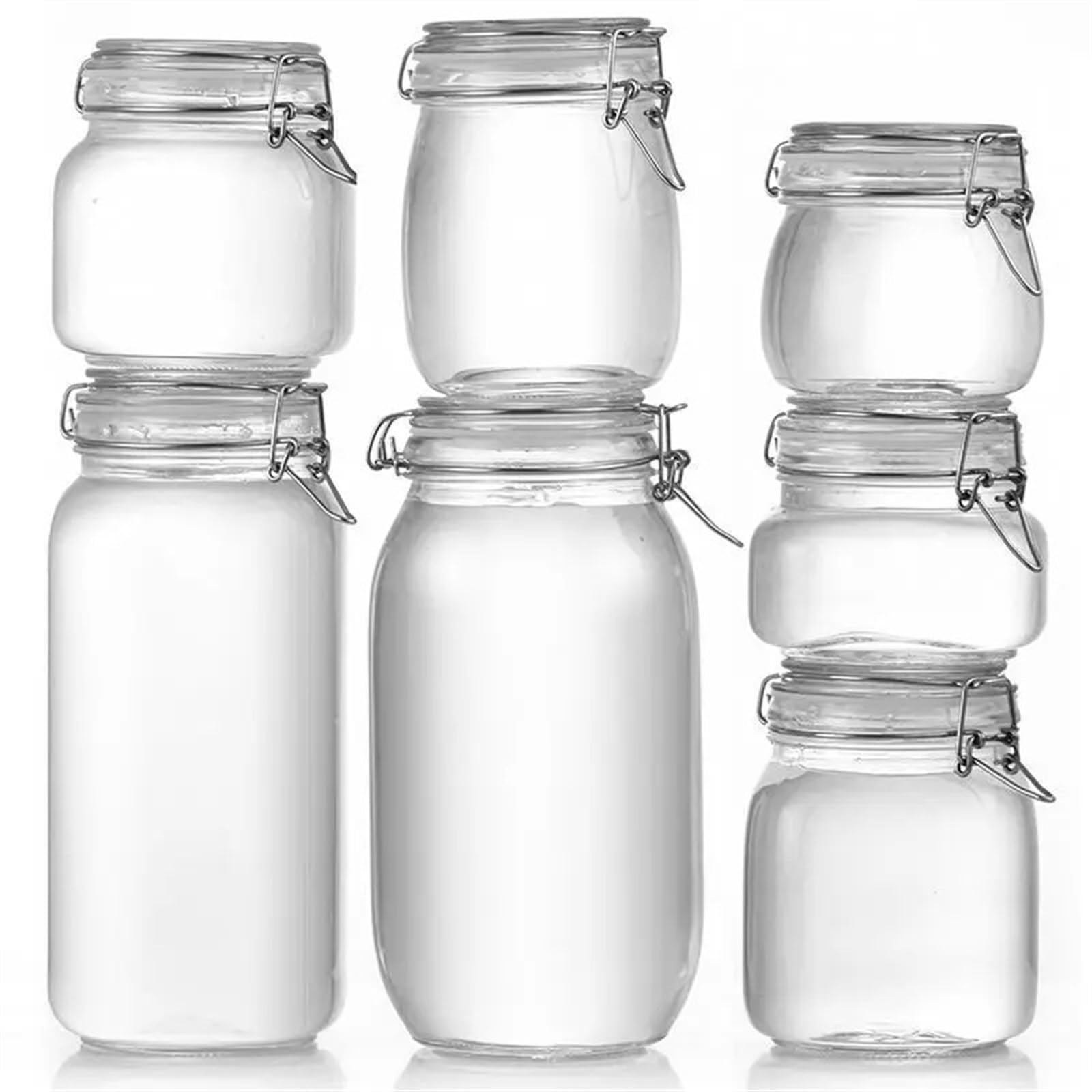 Marmeladengläser Glasflasche versiegelt Glas for Küche Lebensmittel Pickle Obst Konserven transparent Big Mouth Marmelade Flasche Vorratsglas Haushalt Einmachgläser(Square bottle-07)