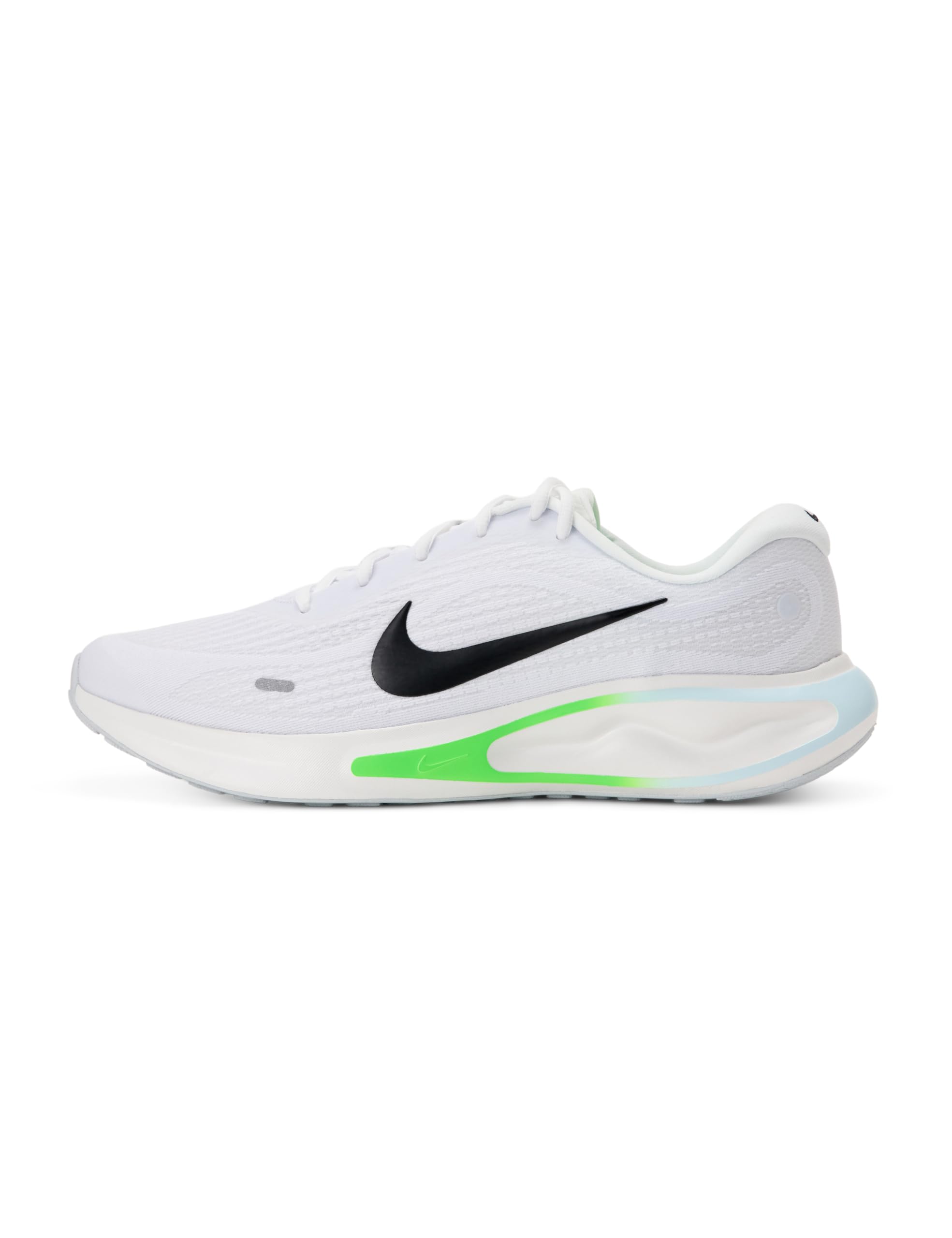 Nike Men's Journey Run Road Running Shoes, White/Black-Green Strike-Glacier Blue, 10