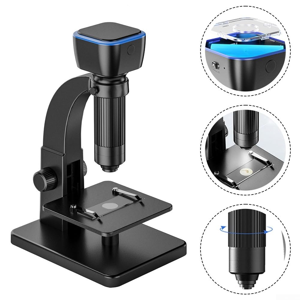Microscopio biológico 2000X con configuración de lente dual 5.0 megapíxeles salida USB 2.0 imágenes HD en tiempo real para uso en laboratorio y taller
