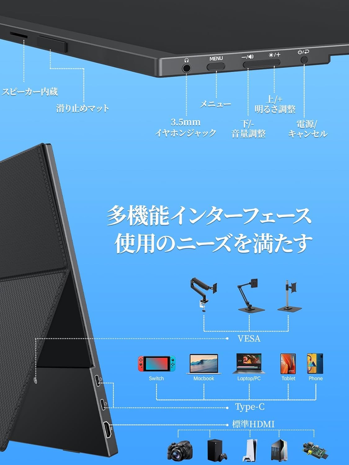 Amazon.co.jp: cocopar モバイルモニター モバイルディスプレイゲーム