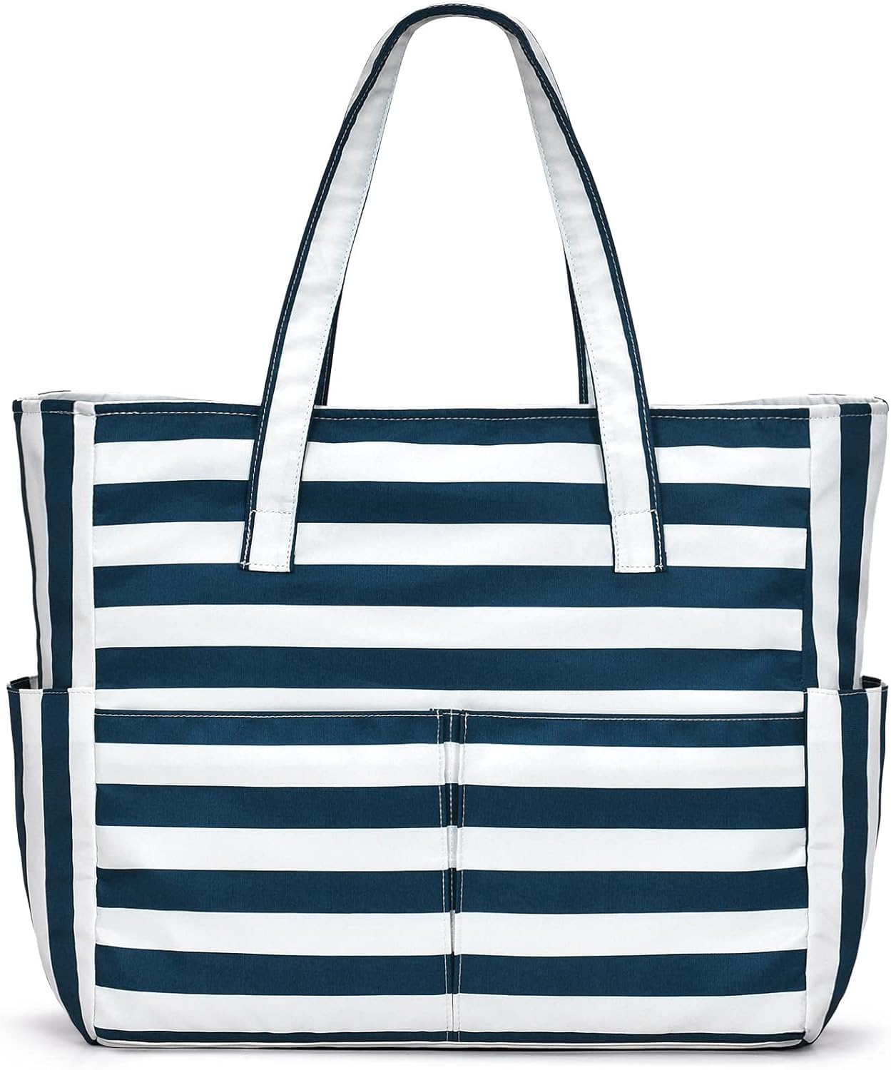 Cery Tote Bag for Women Office Work Multipurpose Shoulder Bag with Zipper Pocket Teacher Travel Grocery Beach Hobo Bag Waterproof Sandproof Lightweight Pool Bag (Bolt Strap Navy Blue)-image-27