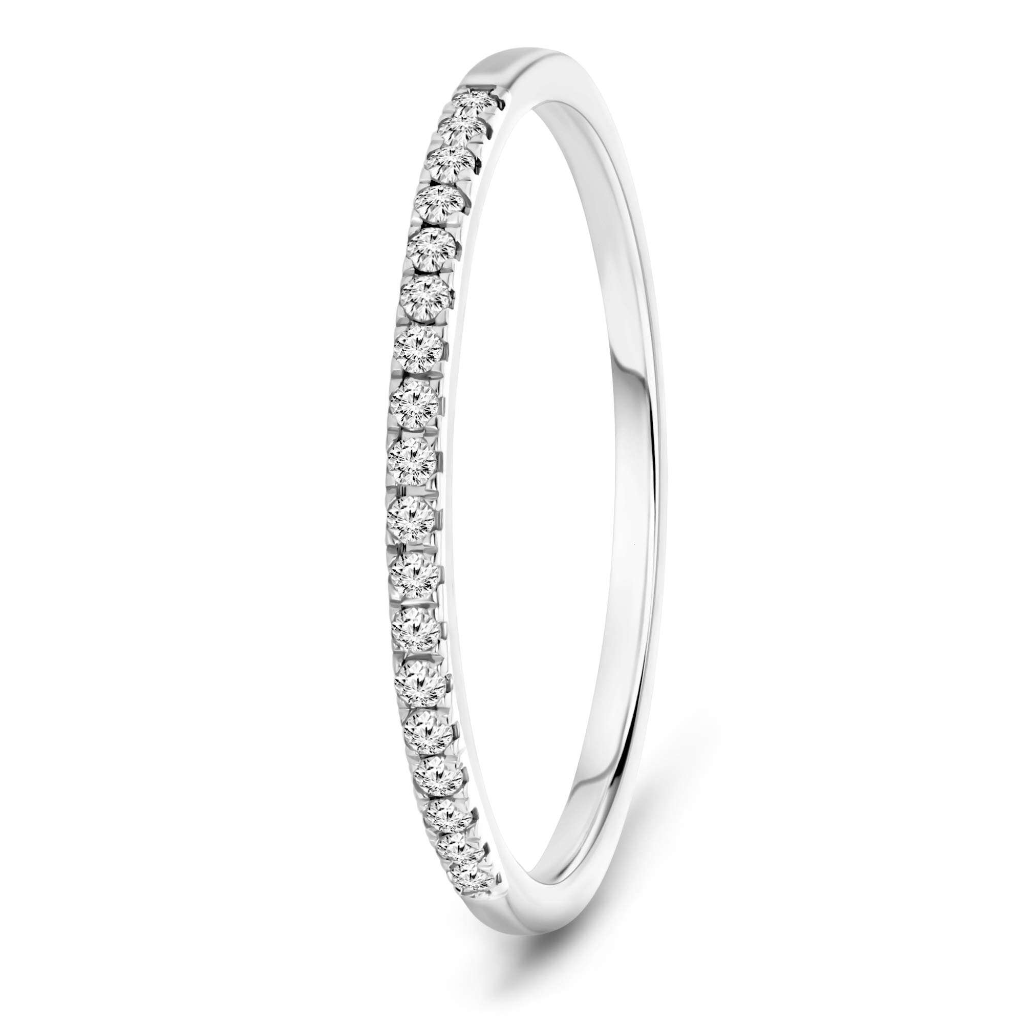 MIORE Anillo de eternidad para mujeren oro blanco- oro amarillo 9 quilates 375 con diamantes brillantes de 0.09 quilates