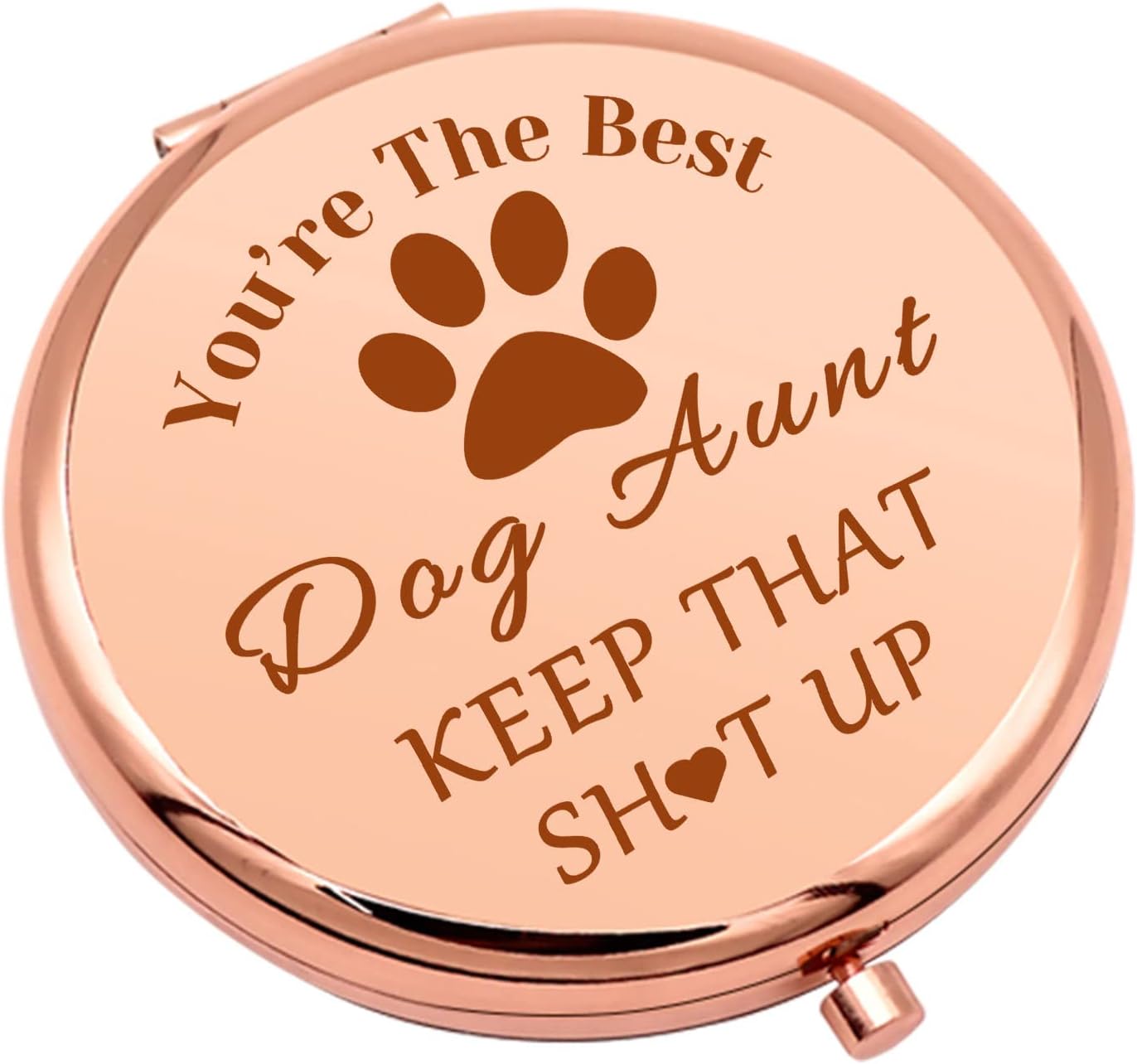 Regalo de tía de perro, espejo de maquillaje compacto, regalo de cumpleaños para perro, tía, mejor tía perro, regalo para amantes de los perros,
