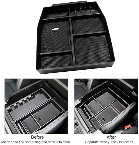 Miniatura 6 de Loveyes Organizador de consola central f150, accesorios para consola central, bandeja organizadora compatible con reposabrazos F150, accesorios de