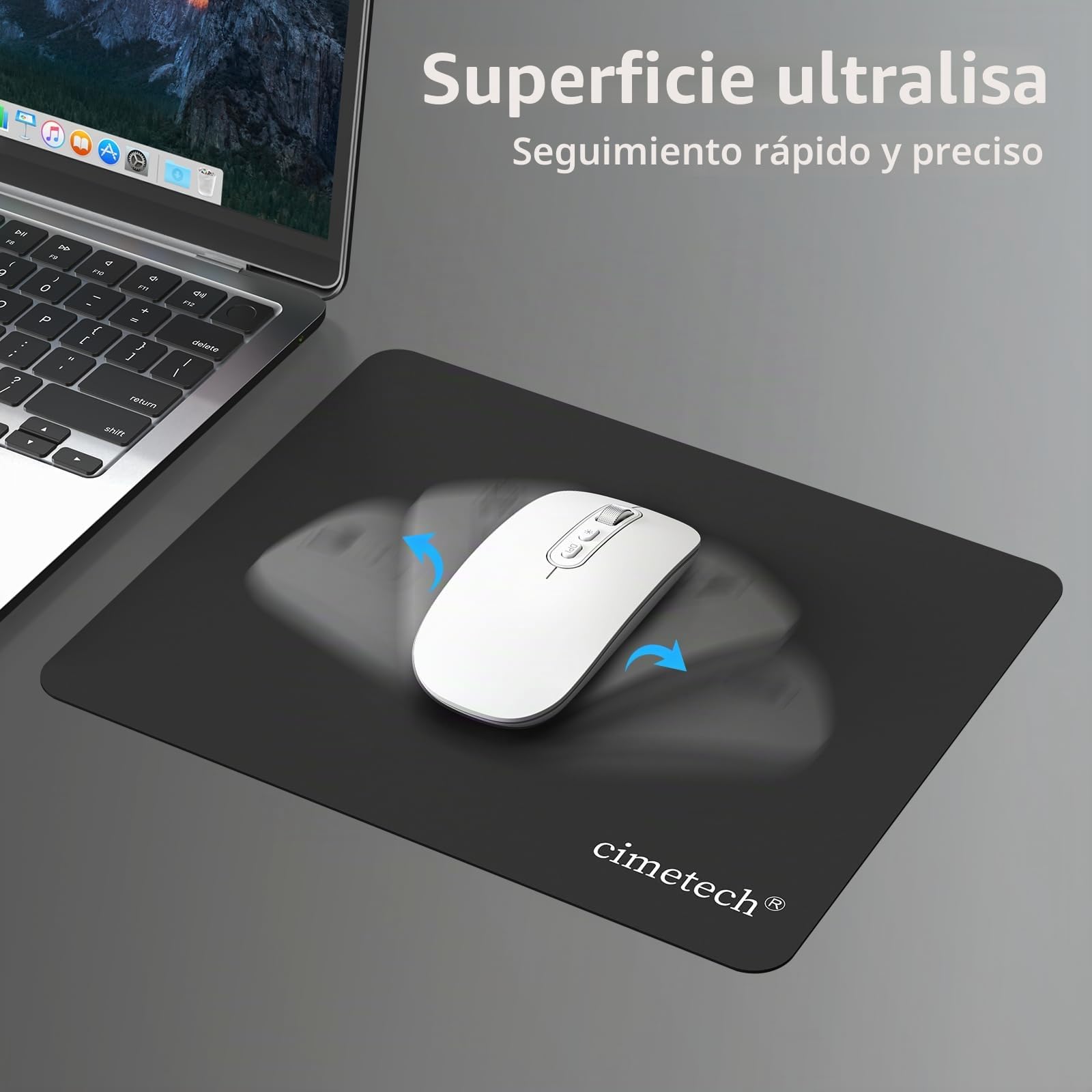 cimetech Alfombrilla Ratón,Mouse Pad,Fibra Extrafina Alfombrilla para Computadora con Base de Goma Antideslizante, para Ratón con Cable o Inalámbrico PC/Mac, 23x18x0.1cm, Ultradelgado Negro
