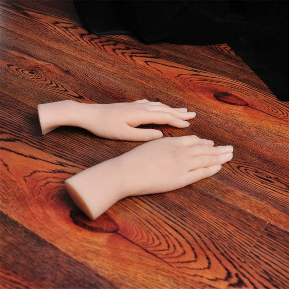 Piedi o mani in silicone, mani morbide per pratica di nail art, modello di mano in silicone Manichino flessibile in silicone morbido Manichino per braccialetto ad anello e display per guanti, C due m