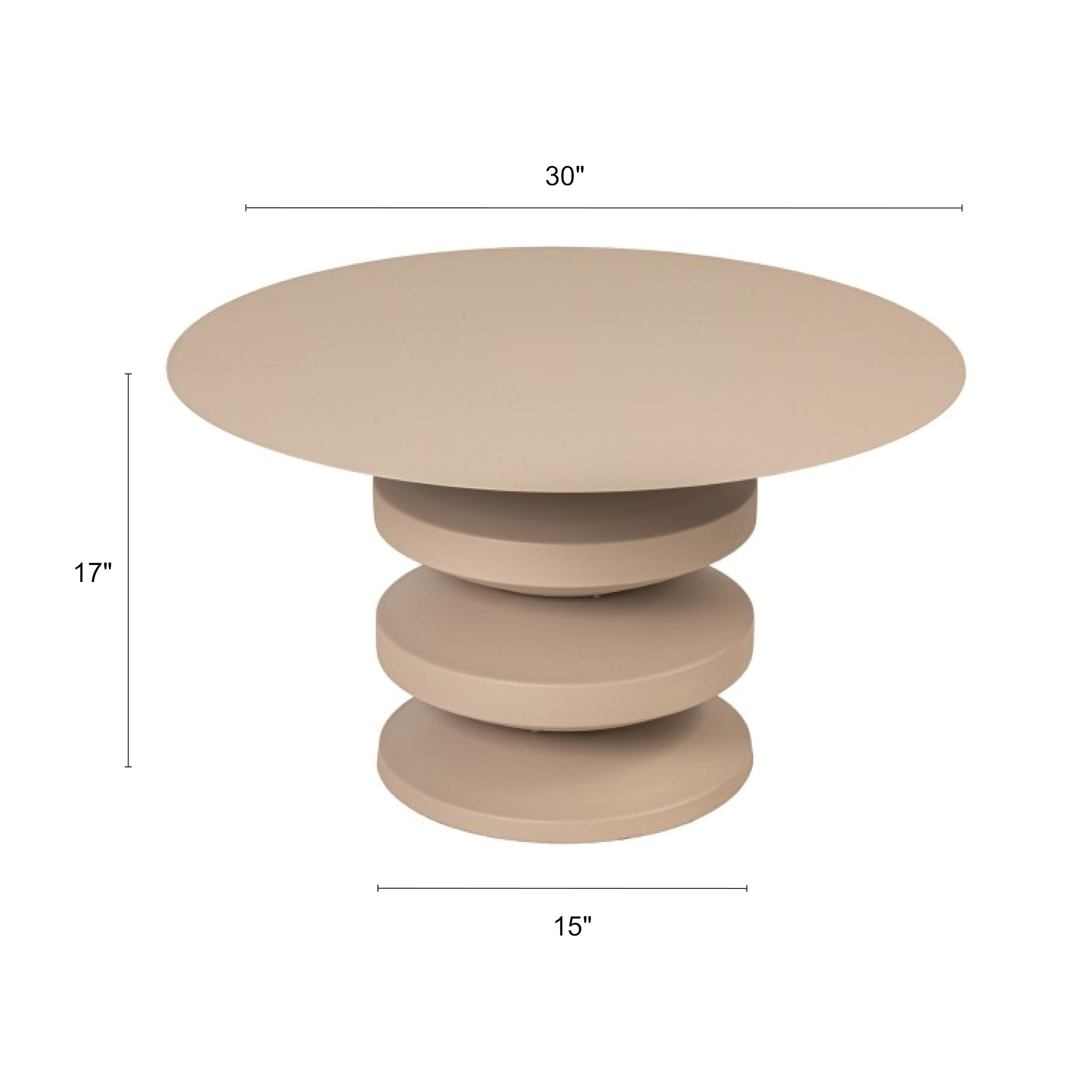 Creative Co-Op Metal Accordion Coffee Table, Beige