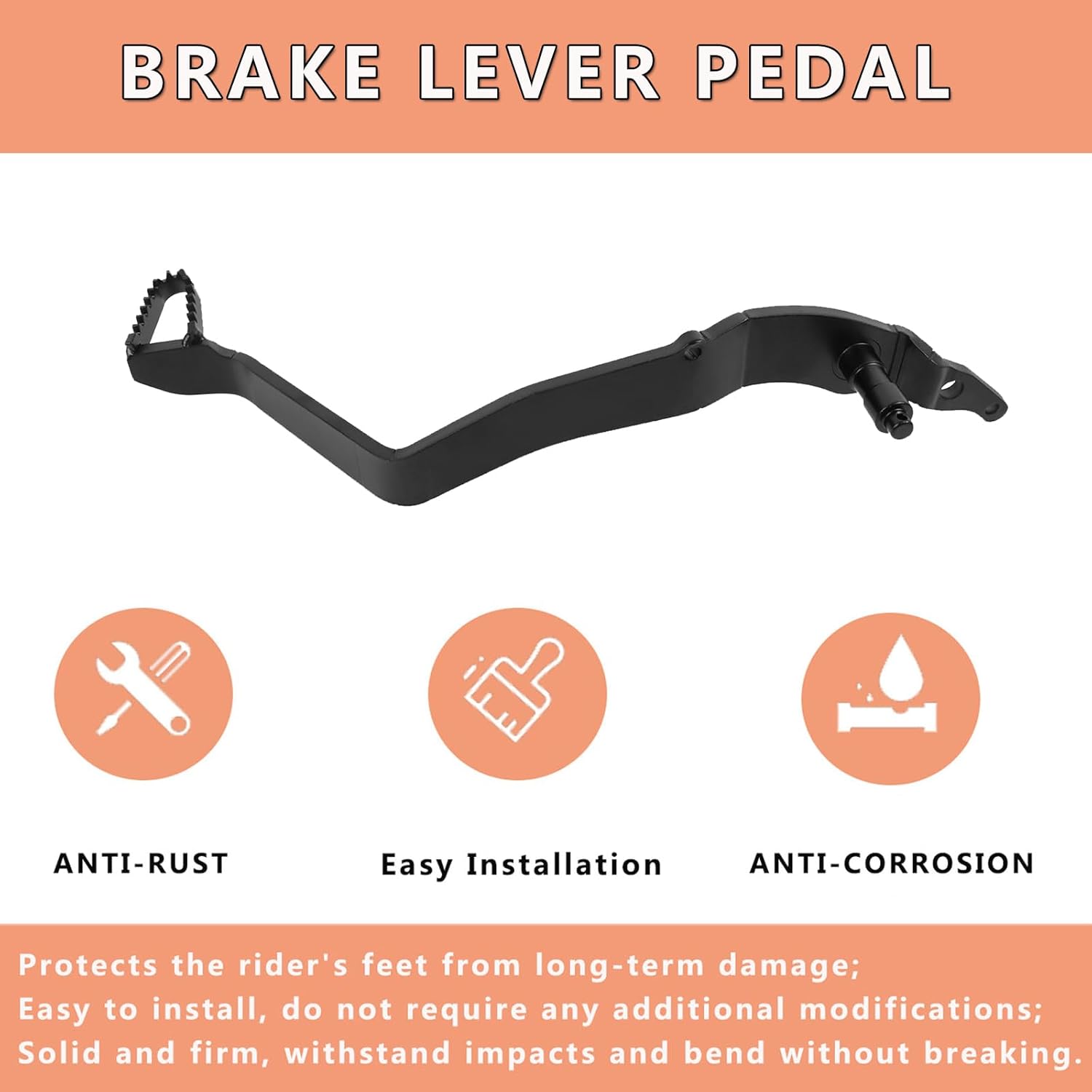 Motorcycle Brake Pedal Foot Lever Replacement for Kawasaki KLX150 KLX 150 KLX150L KLX150BF 2014-2024 Brake Lever Pedal (Black)