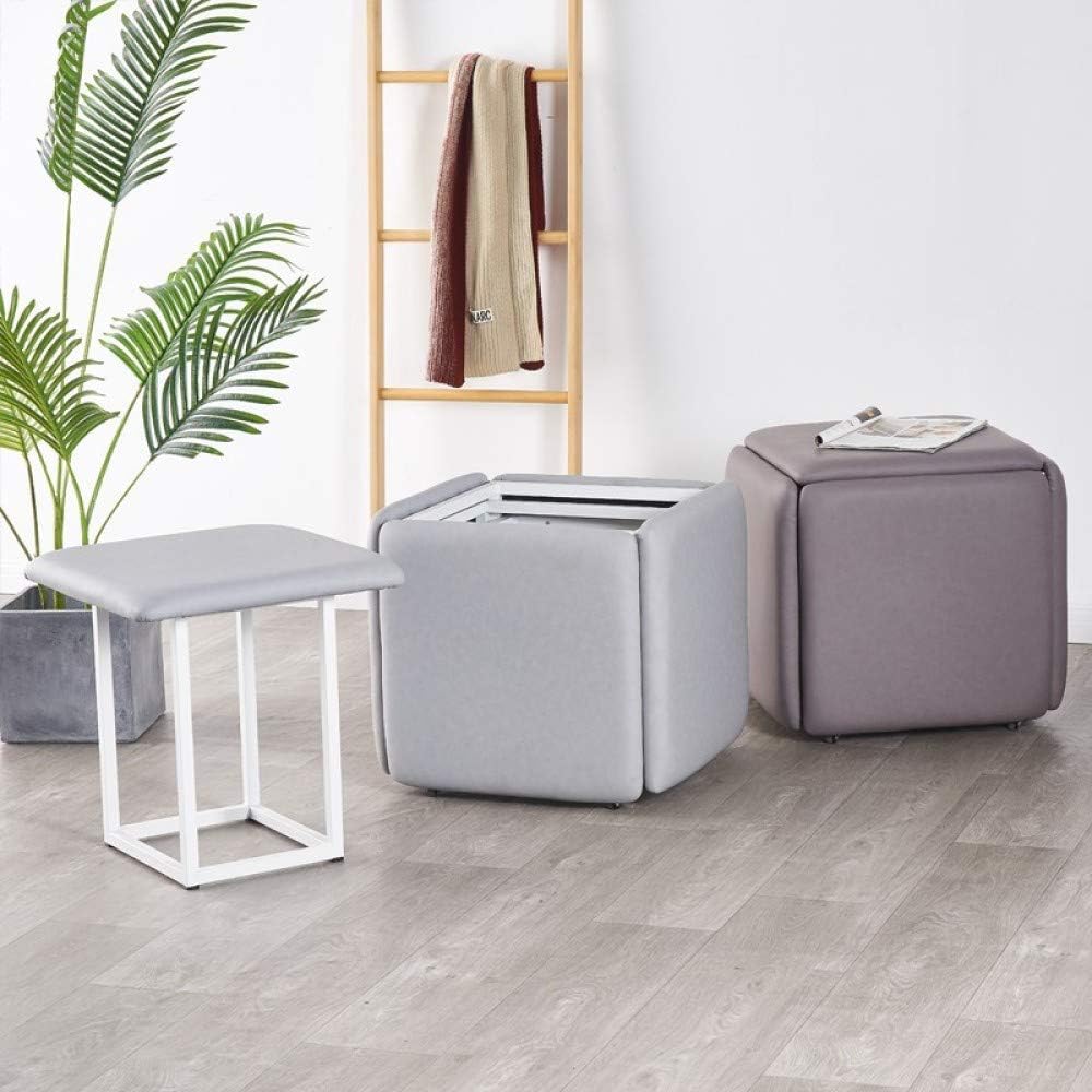 Taburete Apilable Para Sofá O Silla Con Forma De Cubo Para Asientos, Combinación 5 En 1, Taburete Otomano Para Fiesta Al Aire Libre, Organizador, Asiento Impermeable Creativo Para El Hogar O (Color:B)