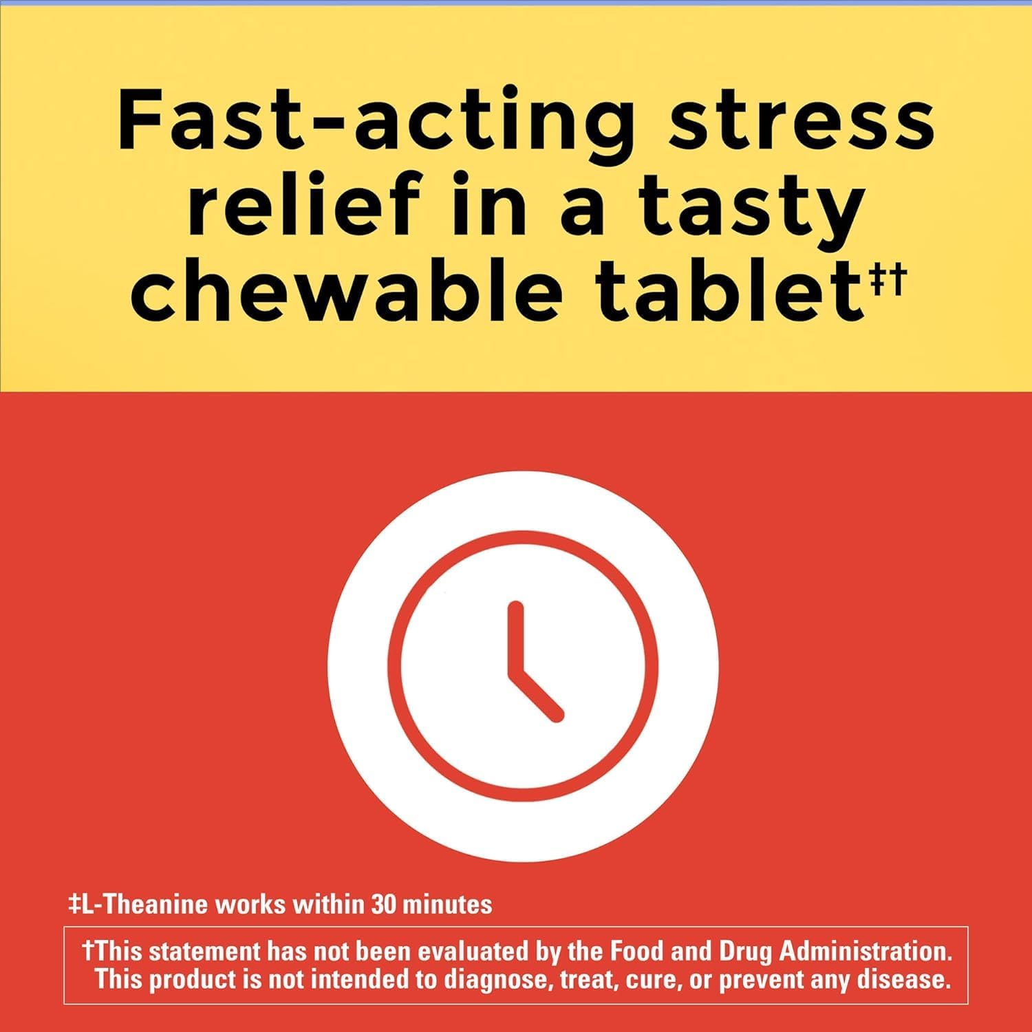 Nature Made Chewable L Theanine 200mg, L-Theanine Supplement for Stress Relief, 50 Chewable Tablets, 50 Day Supply (Pack of 2)