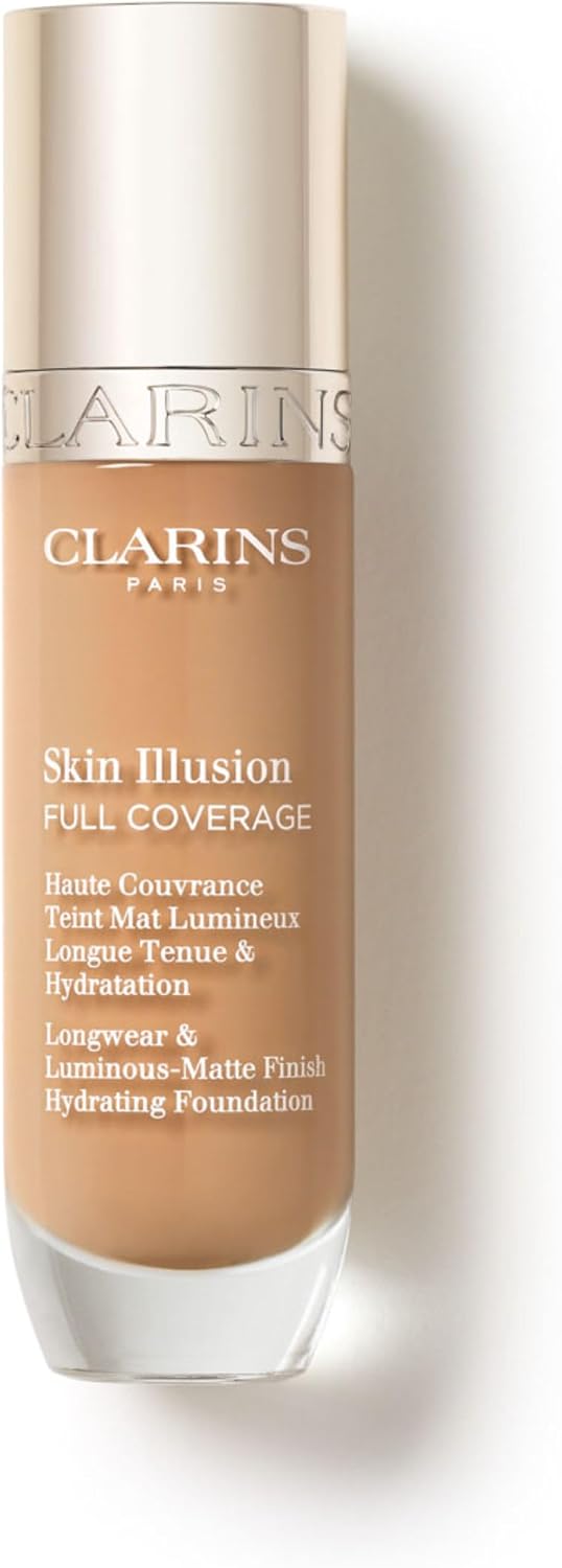 Clarins Skin Illusion Fondöten, Tam Kapatıcı, 108W, 24 Saat Kalıcı, Parlak Mat Bitiş, Nefes Alabilen Doku, Kirlilik Karşıtı Kompleks, 30ML