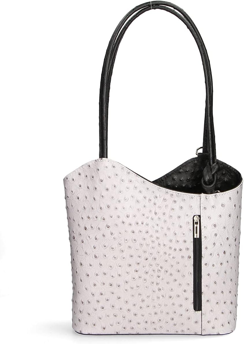 Chicca Bags 3005 Shoulder Bag, 30cm, Grey with a Black Handle