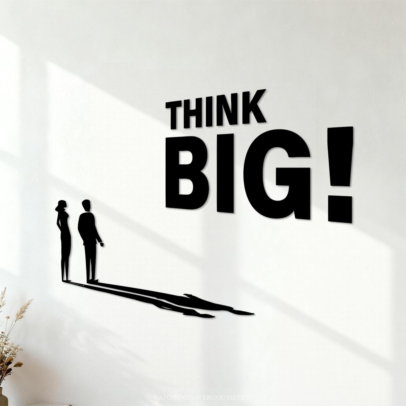 Wall Decals Paster Paper Think Big Inspirational Words Office spaceg 68x88.5cm Multiple Size Options Black