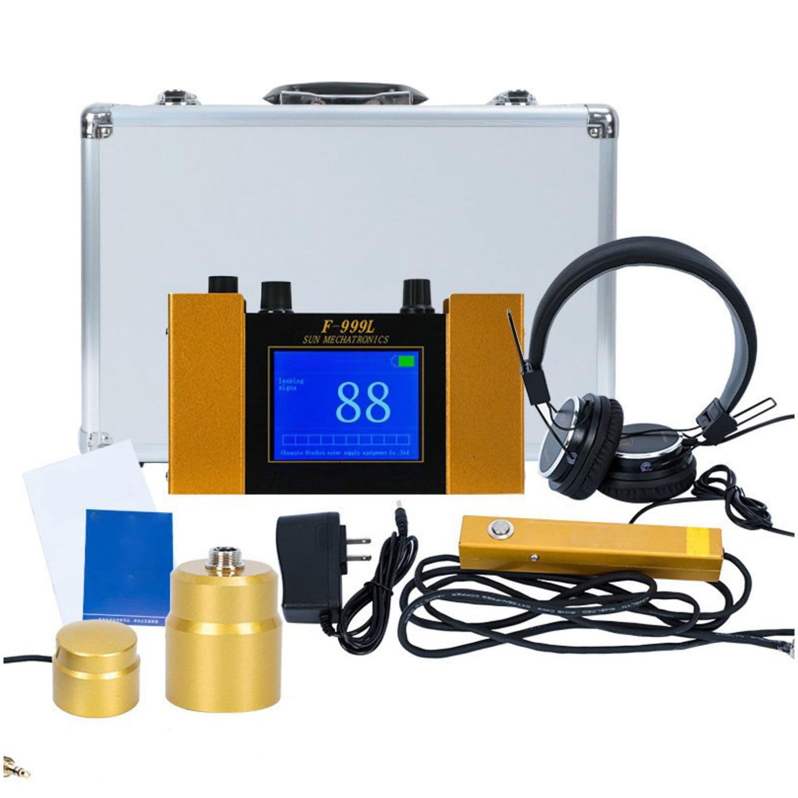 Detector de Fugas de Agua Profesional, 4 velocidades de frecuencia, batería 30+ Horas, para fontanería Interior y climatización