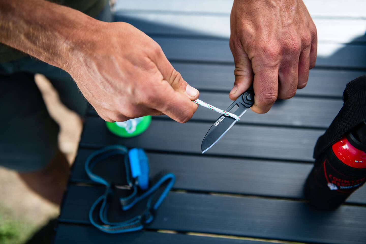 Gerber Scyzoryk z 7 funkcjami, narzędzie wielofunkcyjne z gładkim ostrzem, z nożyczkami i piłą, ArmBar Scout, czarny/pomarańczowy, stal nierdzewna/aluminium, 1064396