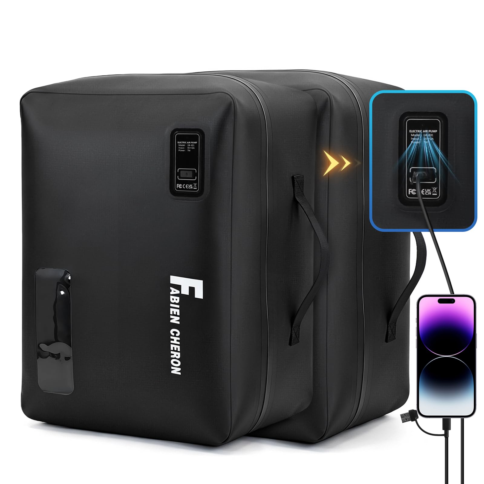 Photo 1 of FABIEN CHERON Vacuum Bags for Travel,40L Travel Vacuum Bags with Built-in Air Pump,180°Open, Reusable Compression Bags for Carry On Suitcases and Backpack(2PC(Built-in Air Pump))