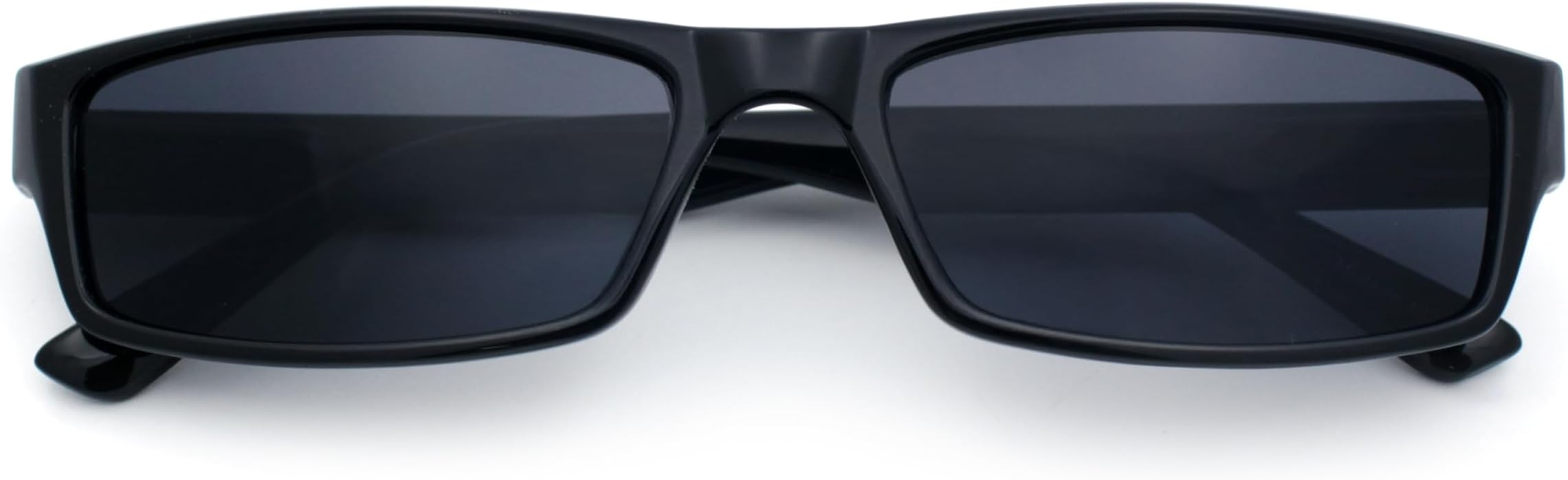 Mens Hippie Hustler Color Lens Narrow Rectangular Black Frame Sunglasses