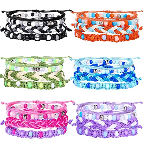 Ujuuu 24 Pcs Braided Bracelets For Girls Women Friendship Bracelet Braided Stretch Ethnic Style Woven Bracelet Cute Adjustable Beaded Bracelets With Sliding Knot For Girls Teen #TOP12
