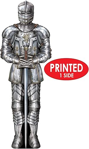 Miniatura 3 de Beistle Knight Suit of Armor - Telón de fondo para fotos, 6 pies de alto, juego de 3 - Decoración de fiesta temática medieval, decoración de