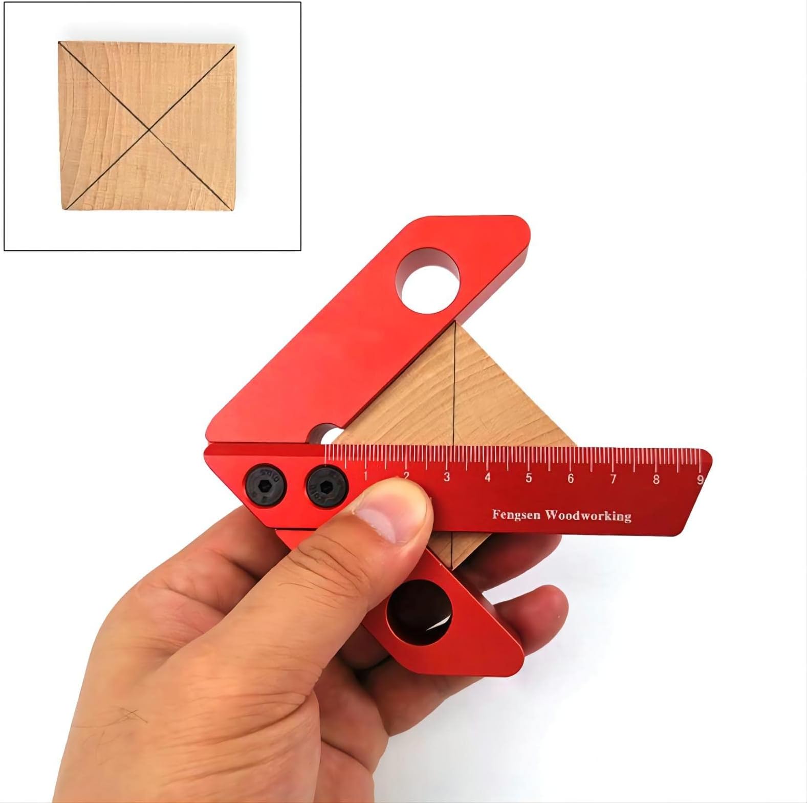 Center Measuring Tool,45/90 Degree Right Angle Line Gauge Carpenter Ruler,Center Measuring Tool,Aluminum Alloy Woodworking Center Scribe