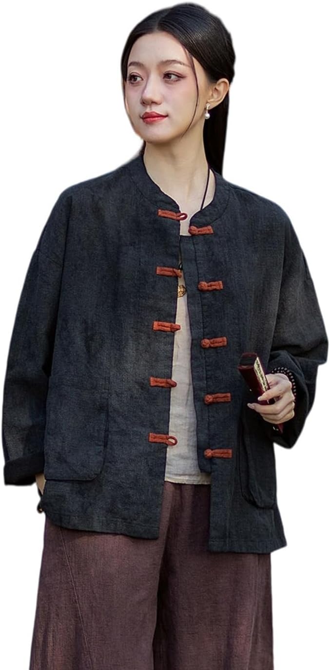 Women's Spring Chinese Improved Mandarin Collar Tang Suit Shirt