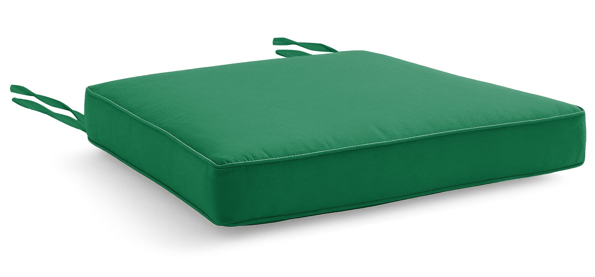 Water Resistant Chair Cushions with Ties for Indoor and Outdoor Use - Patio Furniture Seat Pads with Durable Polyester Fabric - Ideal for Dining, Lawn, Garden, Coffee Shop (40 x 40 x 5cm, Dark Green)
