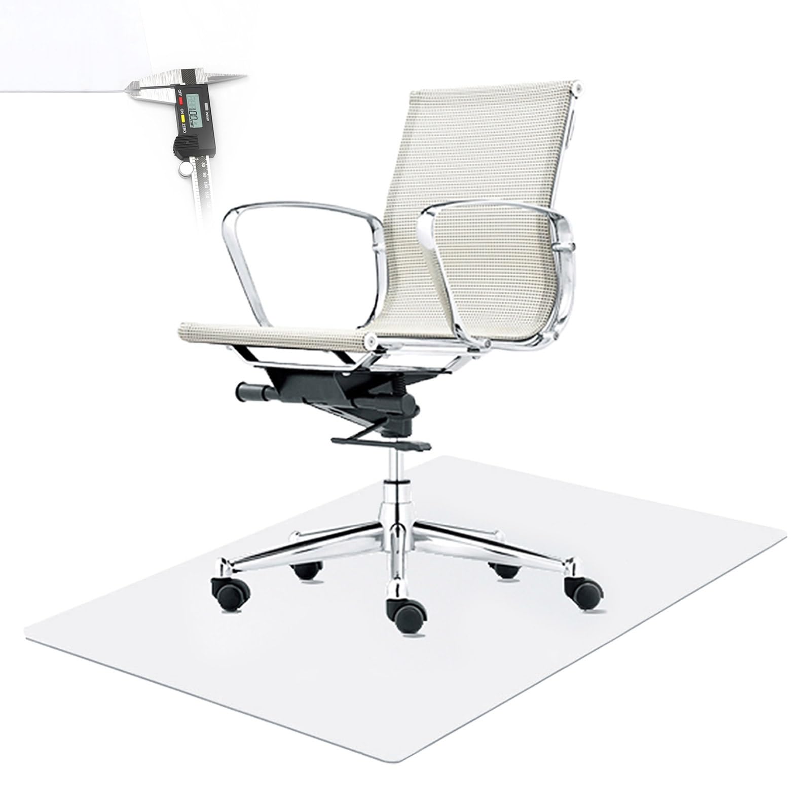 Alfombrilla de PVC transparente para sillas con ruedas | Protector de suelo de oficina para sillas rodantes | Tapete rectangular transparente 90 x 200 cm | Resistente a los arañazos, fácil de limpiar