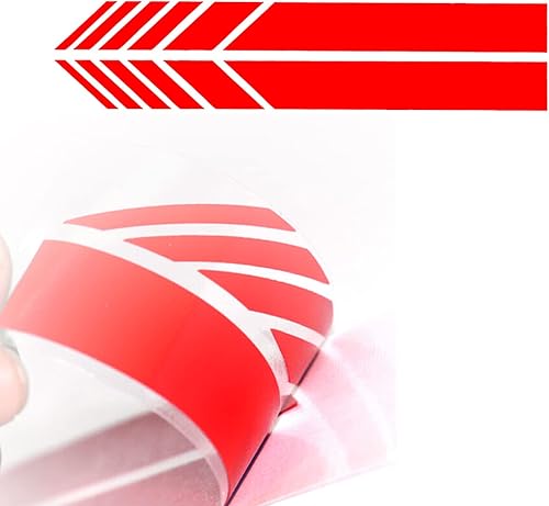 Miniatura 5 de TimNas 2 calcomanías para espejo retrovisor de automóvil, 5.51 x 1.18 pulgadas, calcomanías reflectantes para espejo retrovisor de automóvil (rojo)