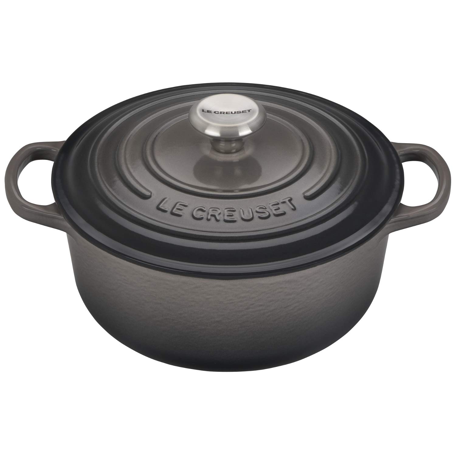 Le Creuset Signature Enamelled Cast Iron Round Casserole Dish with Lid - Flint