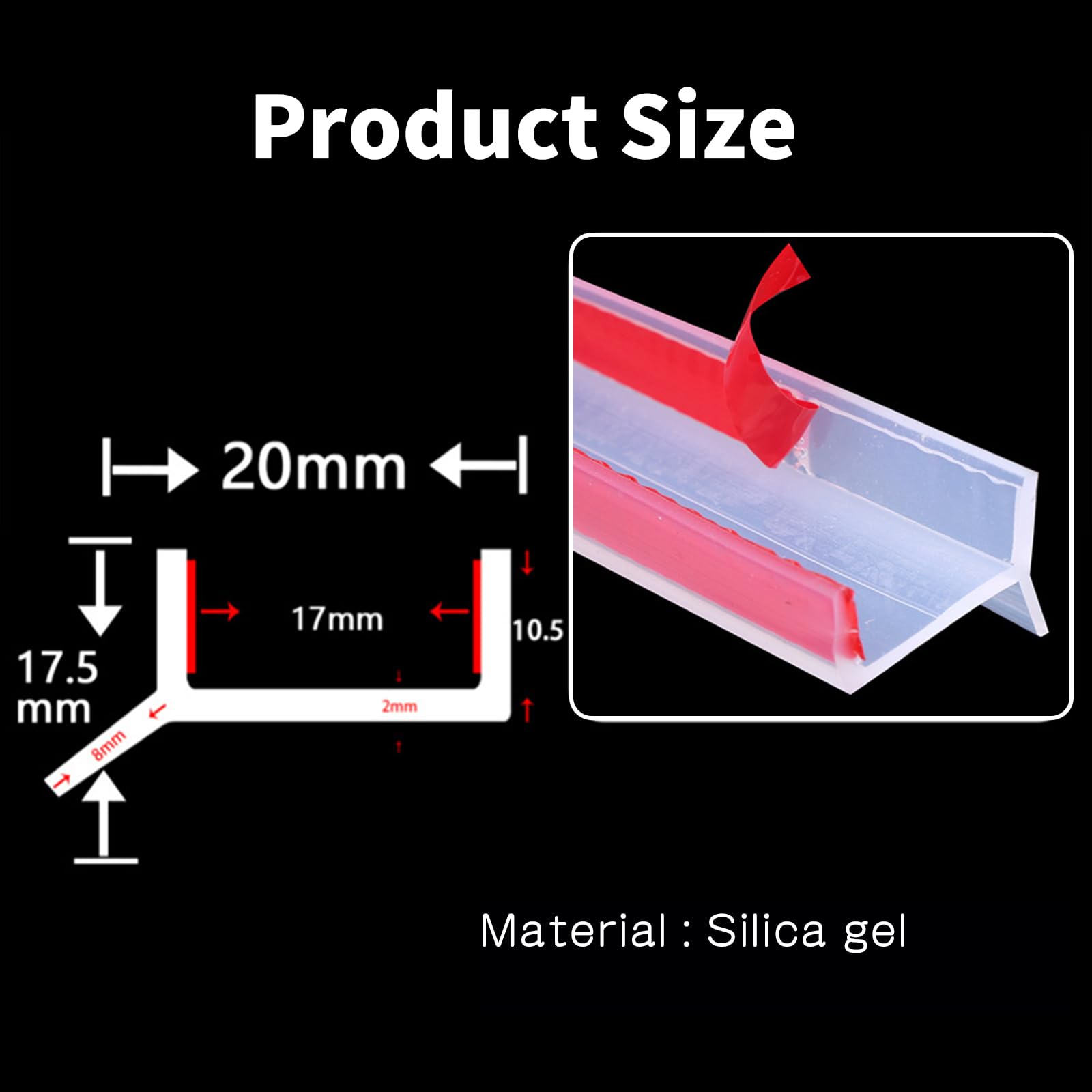 Kitchen Skirting Profile, High Elasticity Silicone for 15mm, 16mm, 17mm Wood Thickness - Image 2