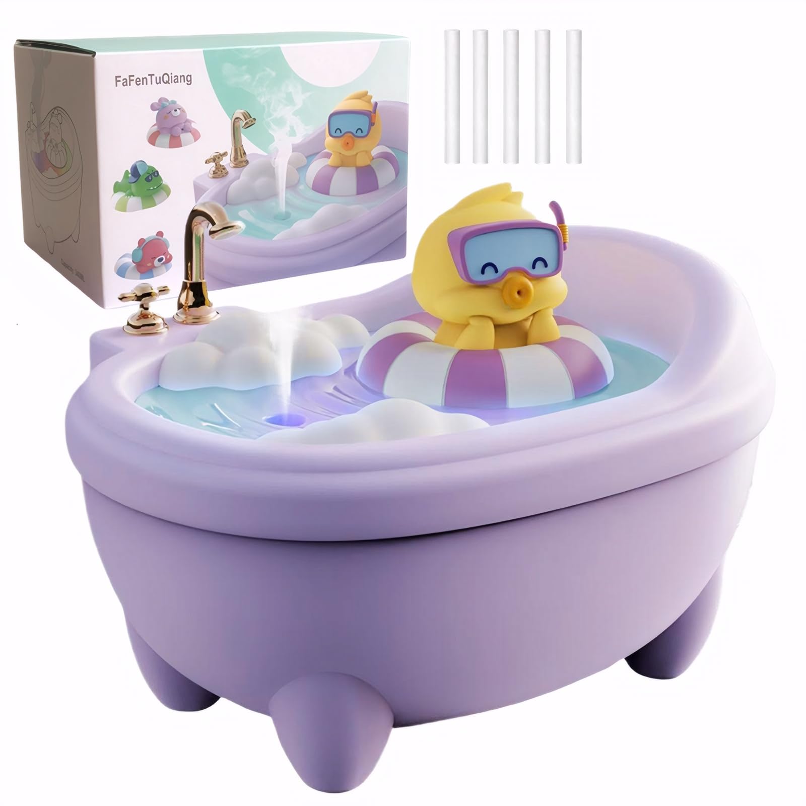 Uroczy nawilżacz do sypialni, napełnienie górne, 0,34 l, mini nawilżacz powietrza, chłodna mgła, 20 dB cichy, łatwe czyszczenie, kolorowe światło, automatyczne wyłączanie, mały nawilżacz do pokoju