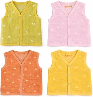 BabyTod GOTS Certified Muslin Cotton Baby Jhabla Suit (Assorted Designs), Ultra Soft & Breathable Newborn Clothing Set, Li... Price In India