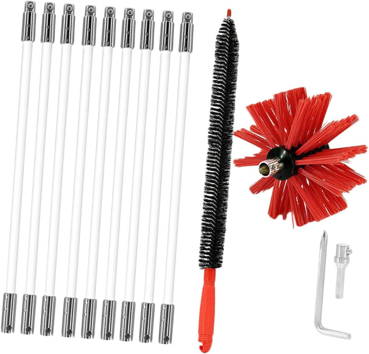 KICHOUSE Dryer Vent Cleaner Kit Pipe Brush Chimney Brush Lint Remover for Dryer Flue Cleaning Tool Accessories