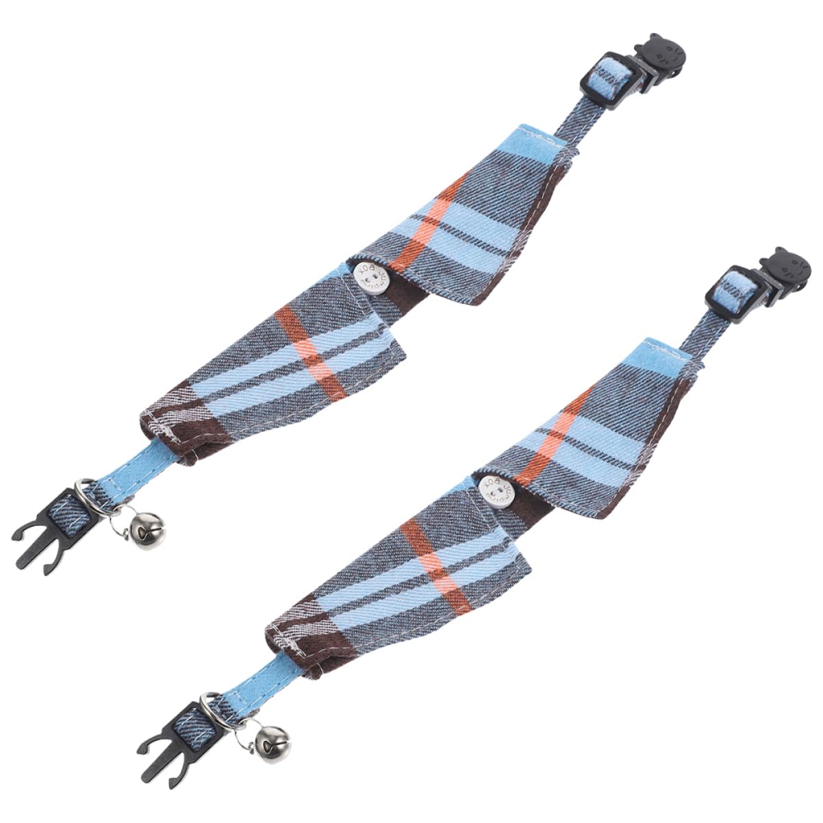 VANZACK Lot De 4 Colliers pour Chat Mignons avec Clochette Réglables À Carreaux Sûrs Et Respirants pour Fêtes Et 2 Pièces X 4